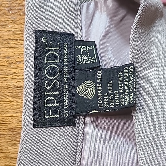 Vintage cool tan wool pencil skirt - Picture 3 of 3